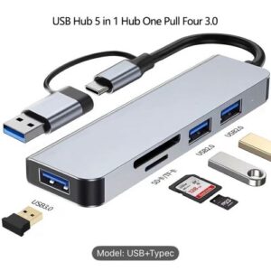 3.0 Type C USB Adapter 5in1 Usb SD Card Type C