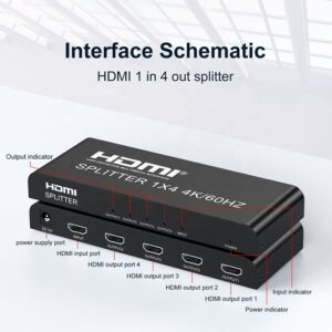 4port Hdmi Splitter X Model: Mt-sp104